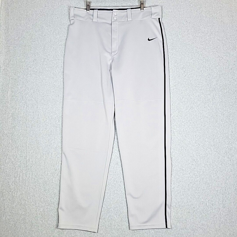 Nike Dri-Fit Baseball Pants Men XL‎ Gray Blue Stripe Polyester Athletic
